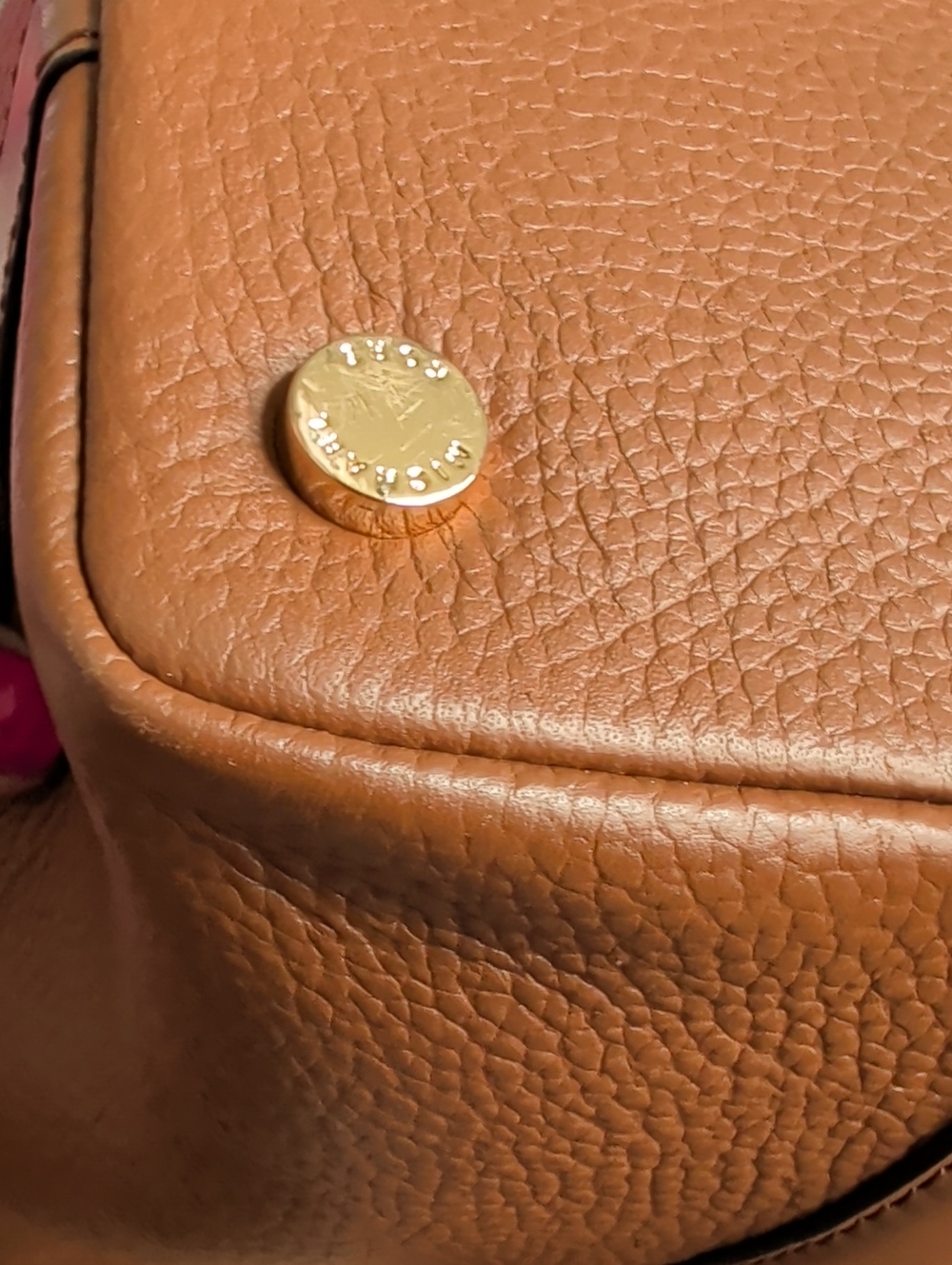 Michael Kors Cognac Pebbled Leather Satchel - Picture 4 of 7